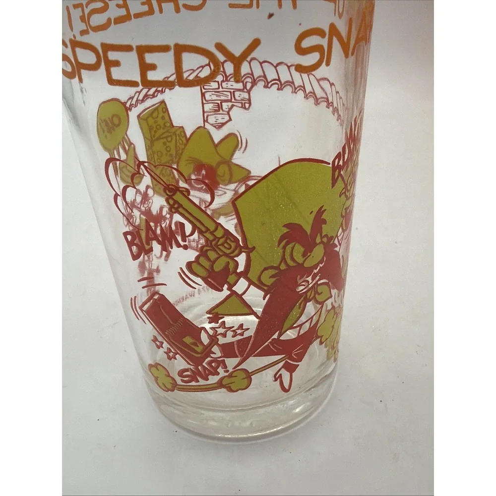 6 Yosemite Sam Speedy Snaps Up The Cheese Glass 1974 Warner Bros Looney Tunes